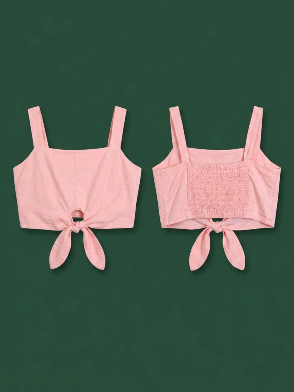 Universal Thread Light Pink Tie-Front Cropped Tank